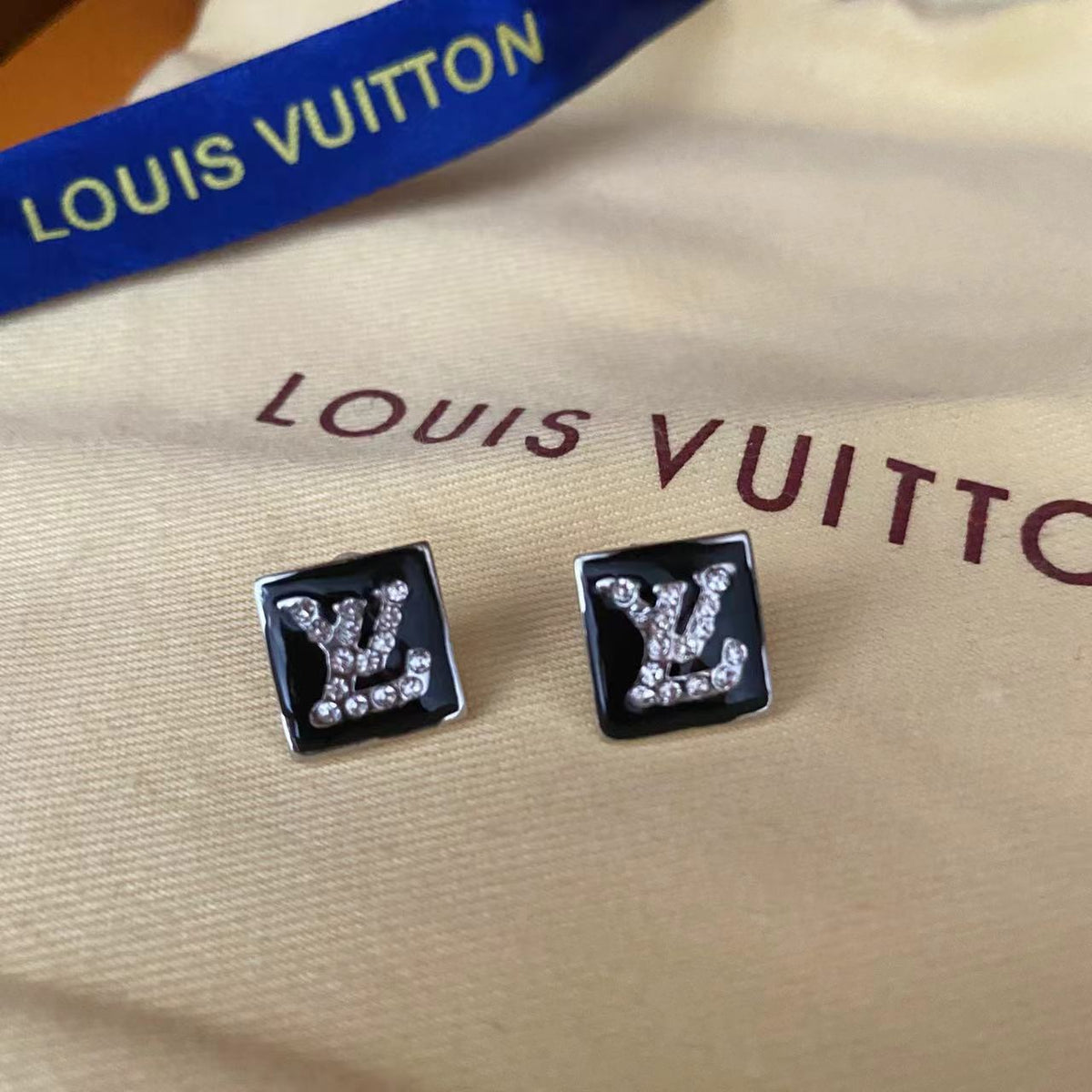 Louis Vuitton Logo Diamond Earrings