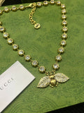 Gucci Bee Necklace With Crystals In Gold 629989 J1D50 8062