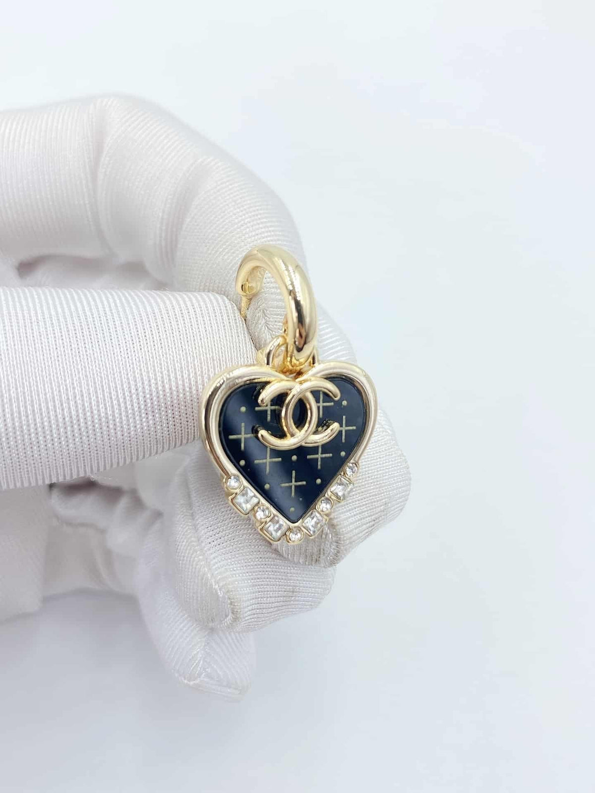 Chanel Black Heart Earrings