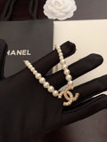 Chanel-Inspired Pearl & Gold Metal Necklace