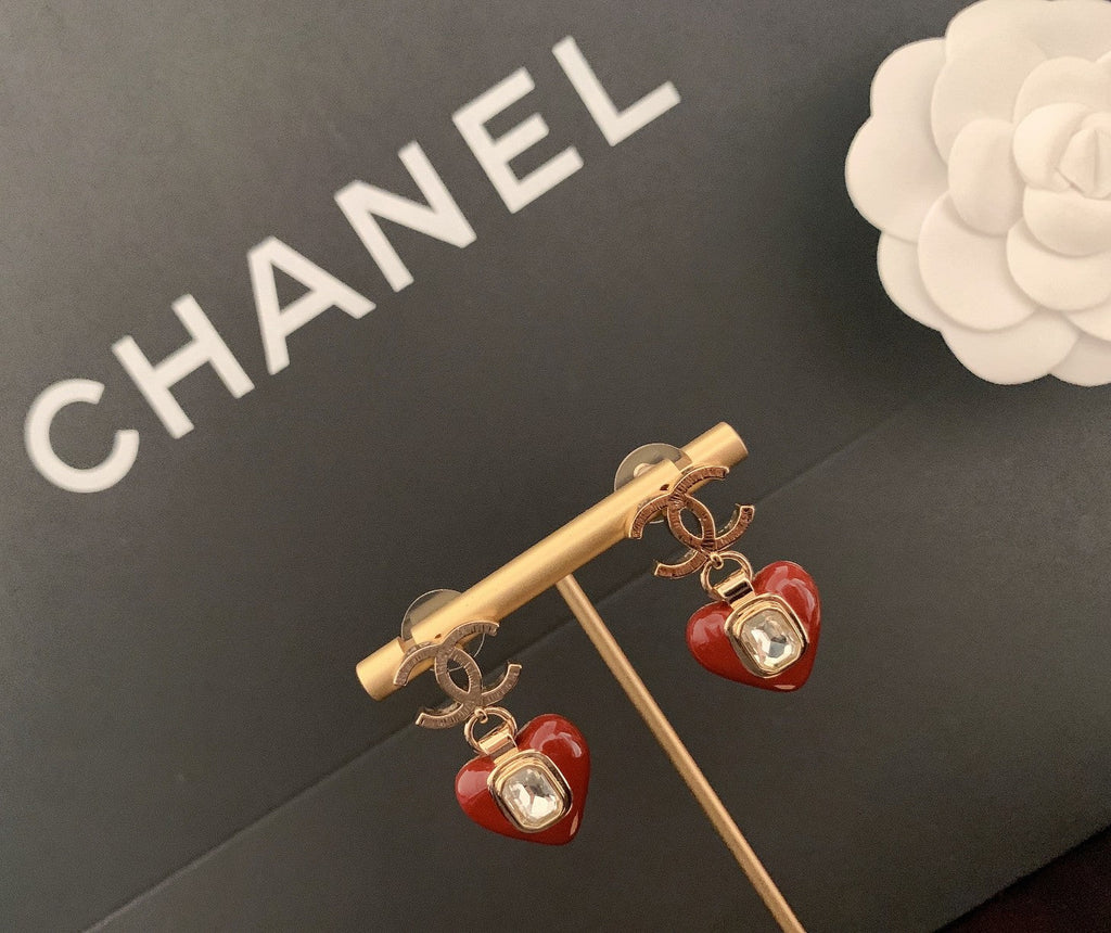 Chanel-Inspired Heart Earrings