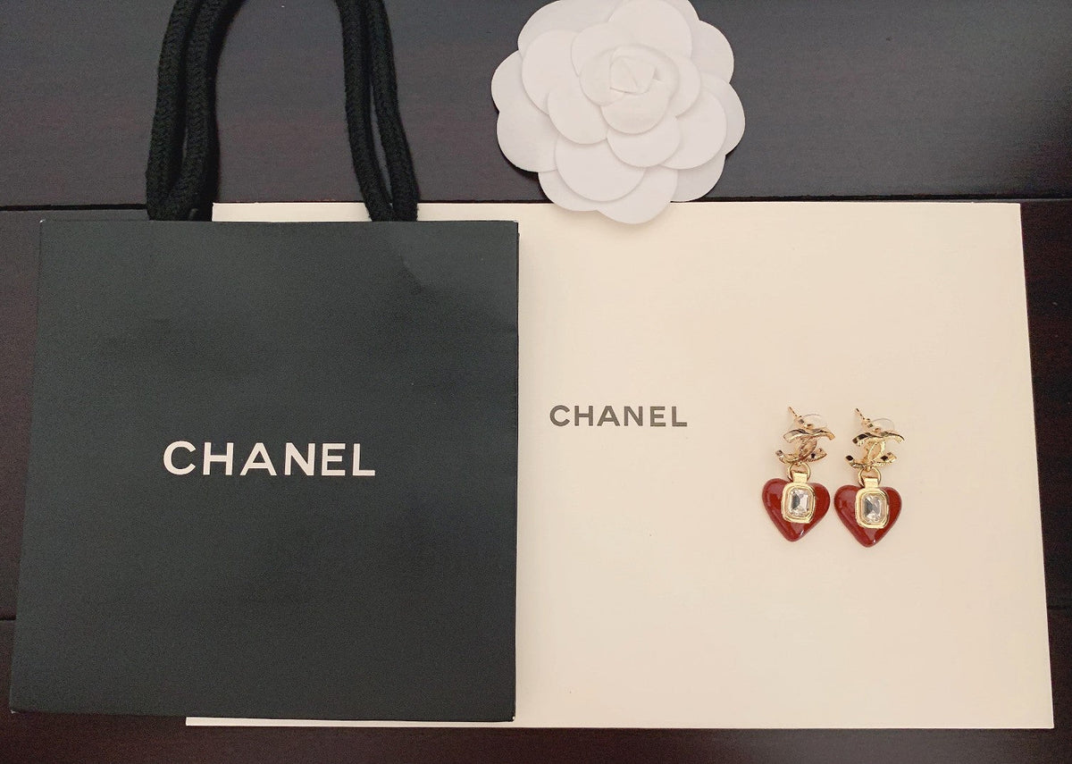Chanel-Inspired Heart Earrings