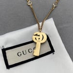 Gucci GG Crystal Key Necklace in Gold