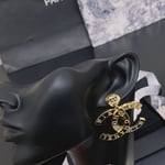 Chanel-Inspired Paris Lettering Button Earrings