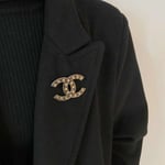 Chanel CC Brooch Black with Many Small Stars