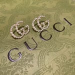 Gucci GG Diamond And Pearl Earrings