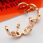 Hermes Chaine D'Ancre Enchainee Earring Rose Gold