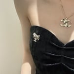 Chanel CC Bowtie Brooch Gold