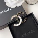 Chanel CC Brooch Black and White