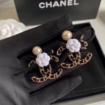 Chanel CC Black Earrings