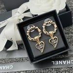 Chanel Classic Love Double C Leopard Round Earrings