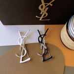 Saint Laurent YSL Brooch White