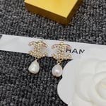 Chanel-Inspired Pearl & Crystal Earrings