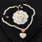 CC Heart Pearl Necklace