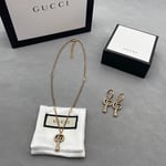 Gucci GG Crystal Key Necklace in Gold