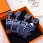 Hermes Mini Clic Anchor Chain Bracelet Black H703203FK01T4