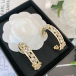 Chanel-Inspired Full Crystal Pavé Gold Large Hoop Earrings