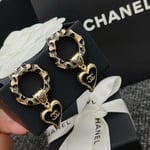 Chanel Classic Love Double C Leopard Round Earrings