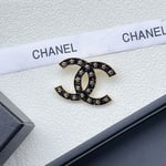 Chanel CC Brooch Black with Many Small Stars