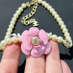Chanel-Inspired Pearl & Camélia Flower Necklace