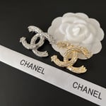 Chanel CC Brooch Silver with Stones and Two Stars