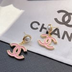 Chanel Pendant Earrings Pearly White and Pink