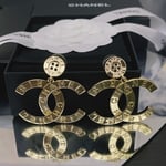 Chanel-Inspired Paris Lettering Button Earrings