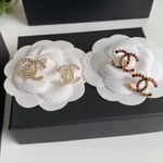 Chanel-Inspired Multi-Color Crystal Monogram Stud Earrings