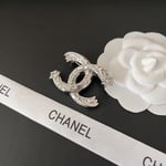 Chanel CC Brooch Silver with Stones and Two Stars