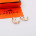 Hermes Chaine D'Ancre Enchainee Earring Rose Gold