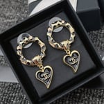 Chanel Classic Love Double C Leopard Round Earrings