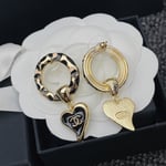 Chanel Classic Love Double C Leopard Round Earrings