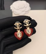 Chanel-Inspired Heart Earrings
