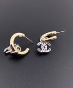 Chanel-Inspired Pearl Monogram Logo Earrings