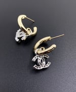 Chanel-Inspired Pearl Monogram Logo Earrings