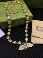 Gucci Bee Necklace With Crystals In Gold 629989 J1D50 8062