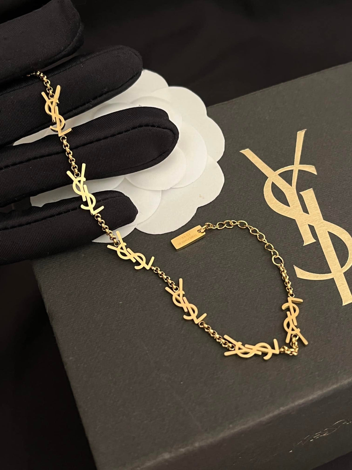Saint Laurent Cassandre Bracelet Gold Tone