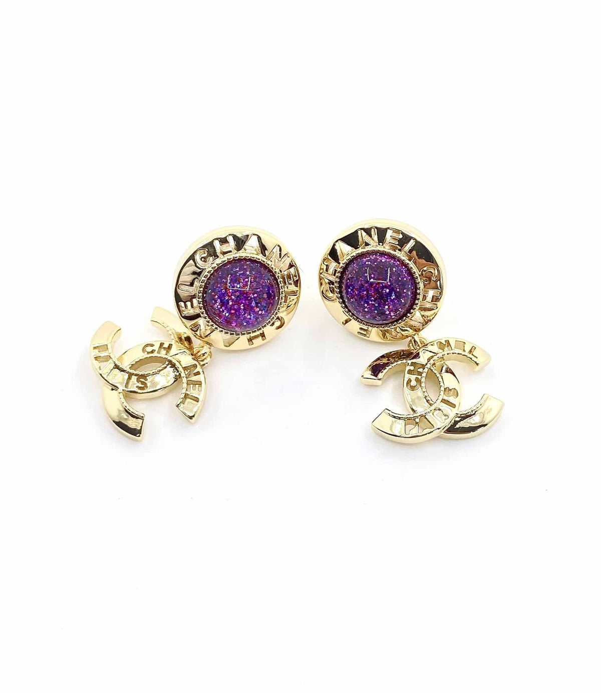 Chanel Purple Earrings