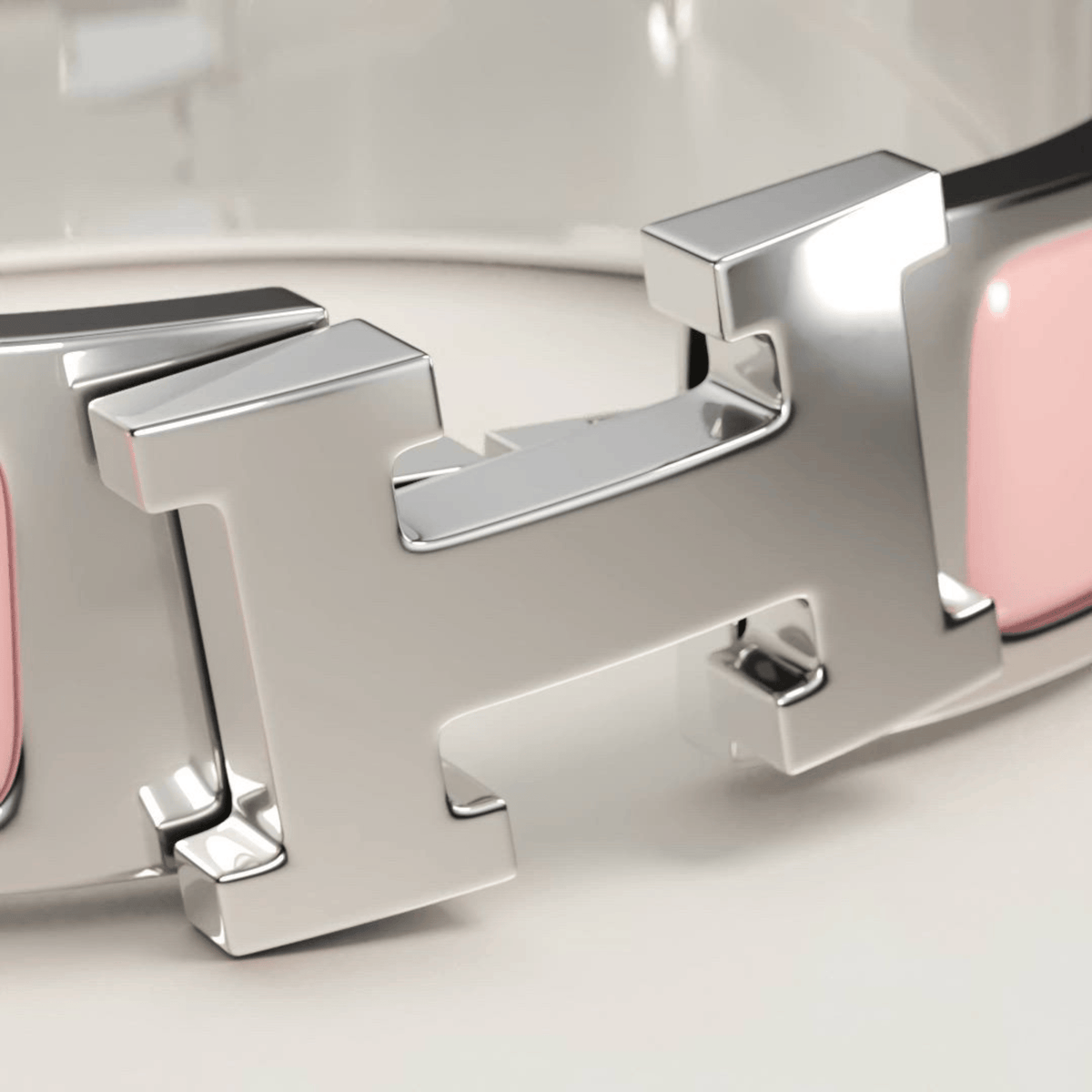 Hermes Clic H Bracelet in Silver and Pink