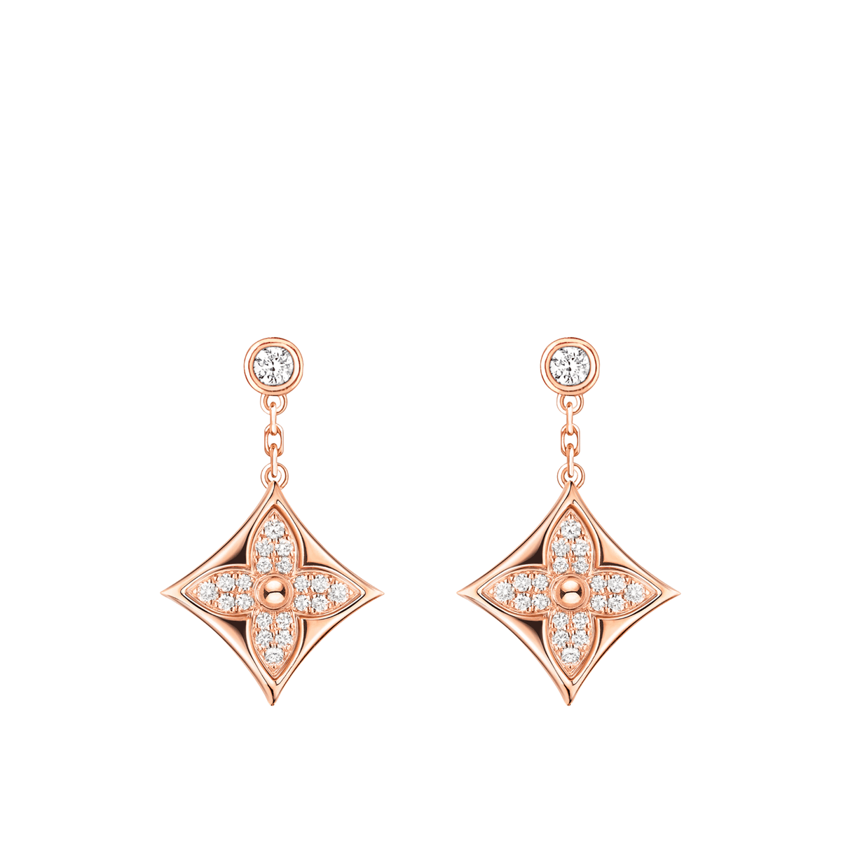 Louis Vuitton Color Blossom Star Earrings Pink Gold Q96809