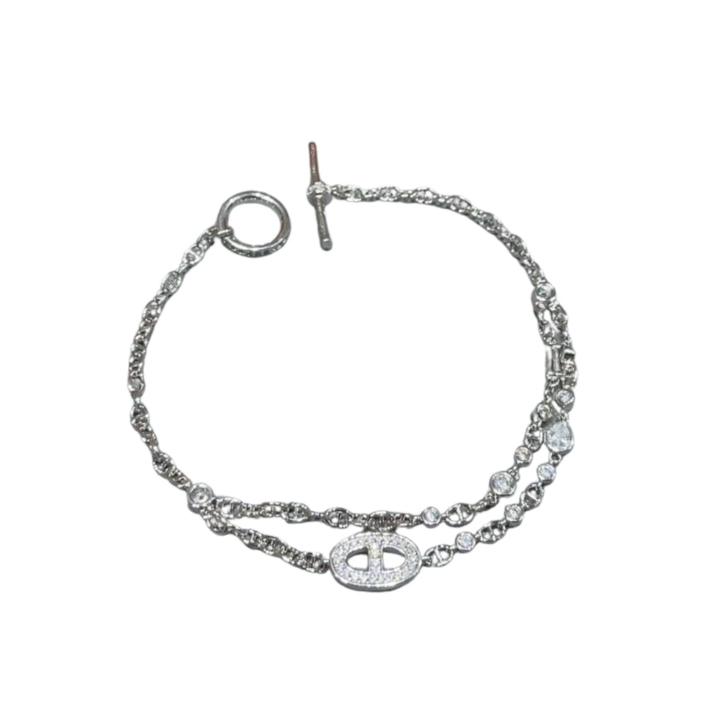 Hermes Crystals Bracelet Silver