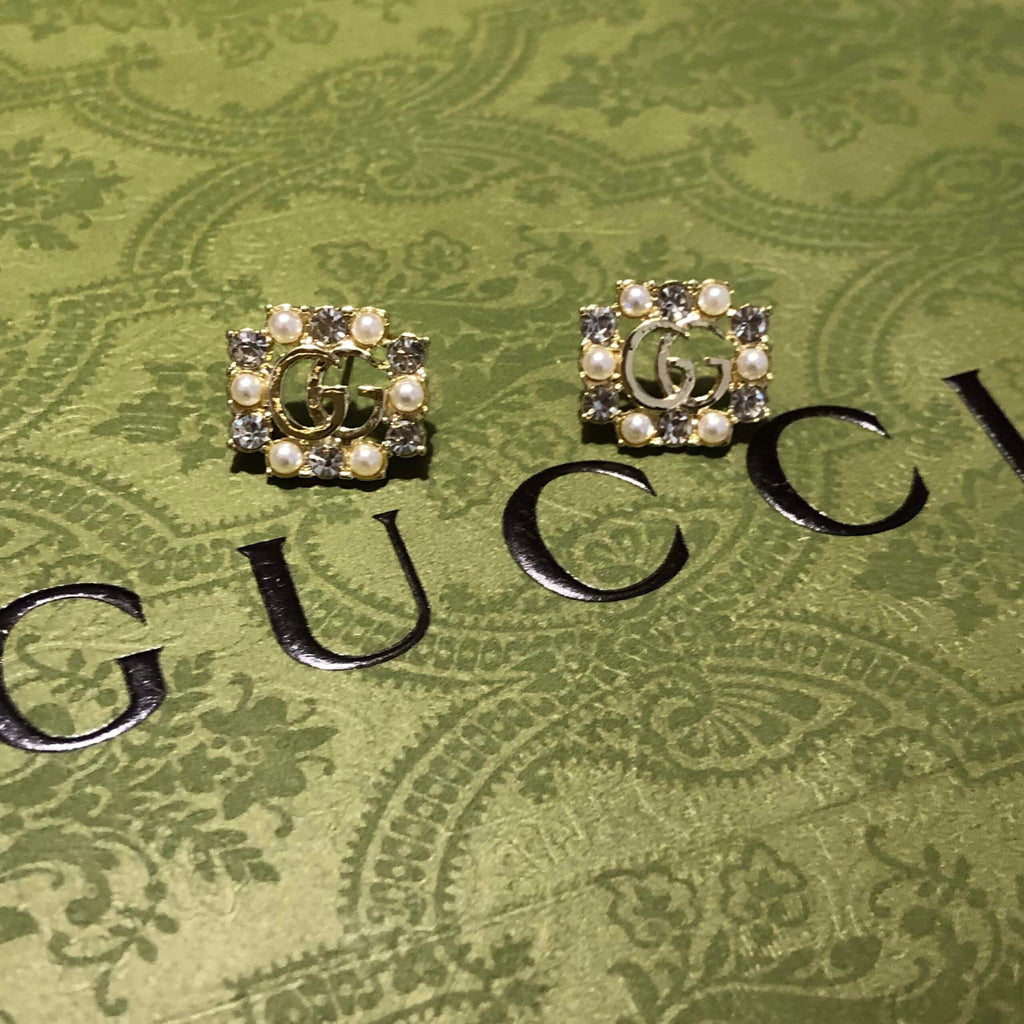 Gucci GG Diamond and Pearl Earrings