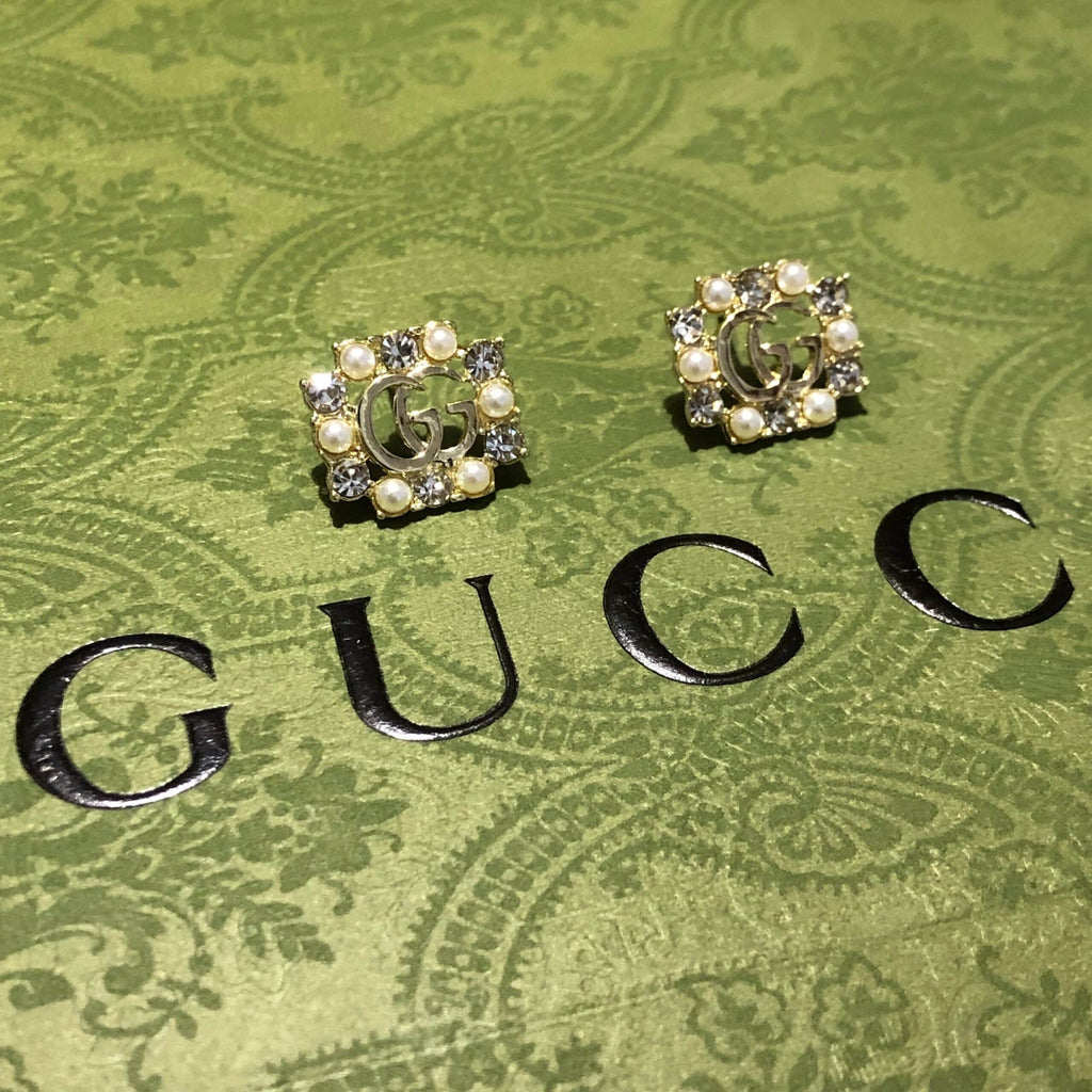 Gucci GG Diamond and Pearl Earrings