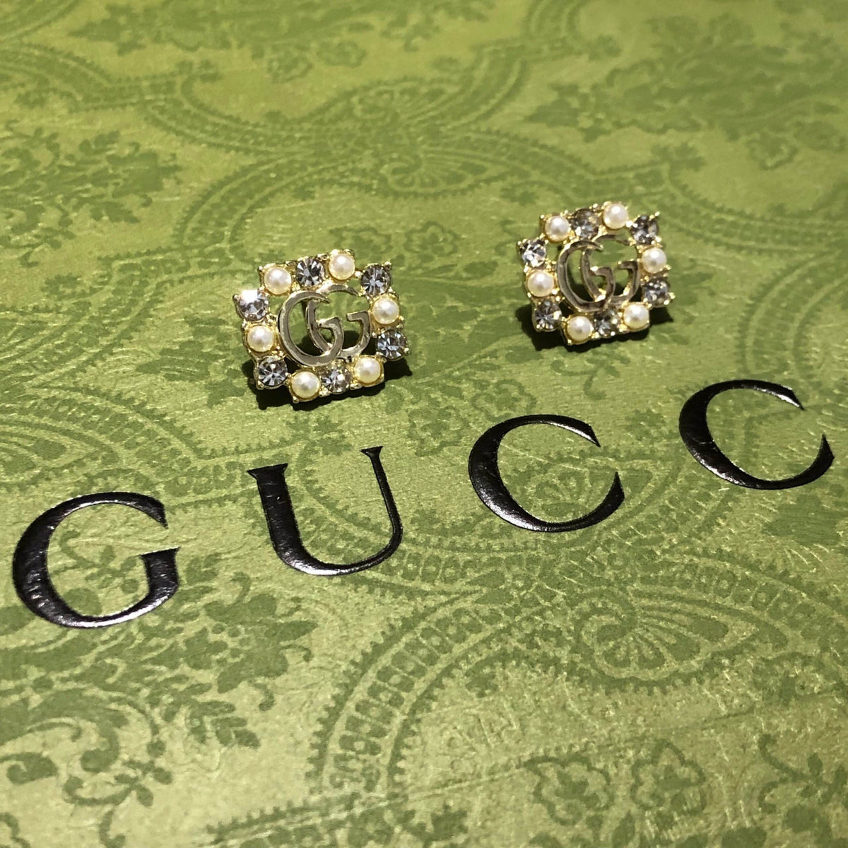 Gucci GG Diamond and Pearl Earrings