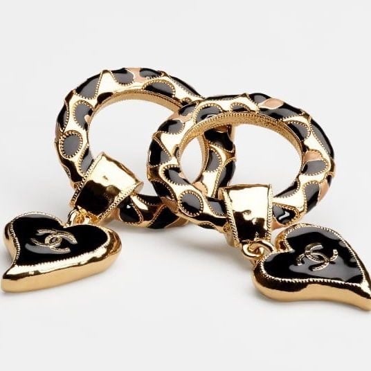 Chanel Classic Love Double C Leopard Round Earrings