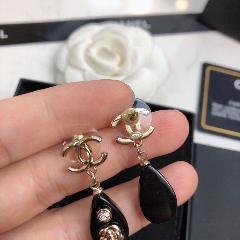 Chanel CC Black Earrings II