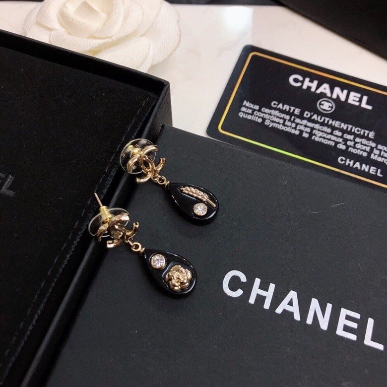Chanel CC Black Earrings II