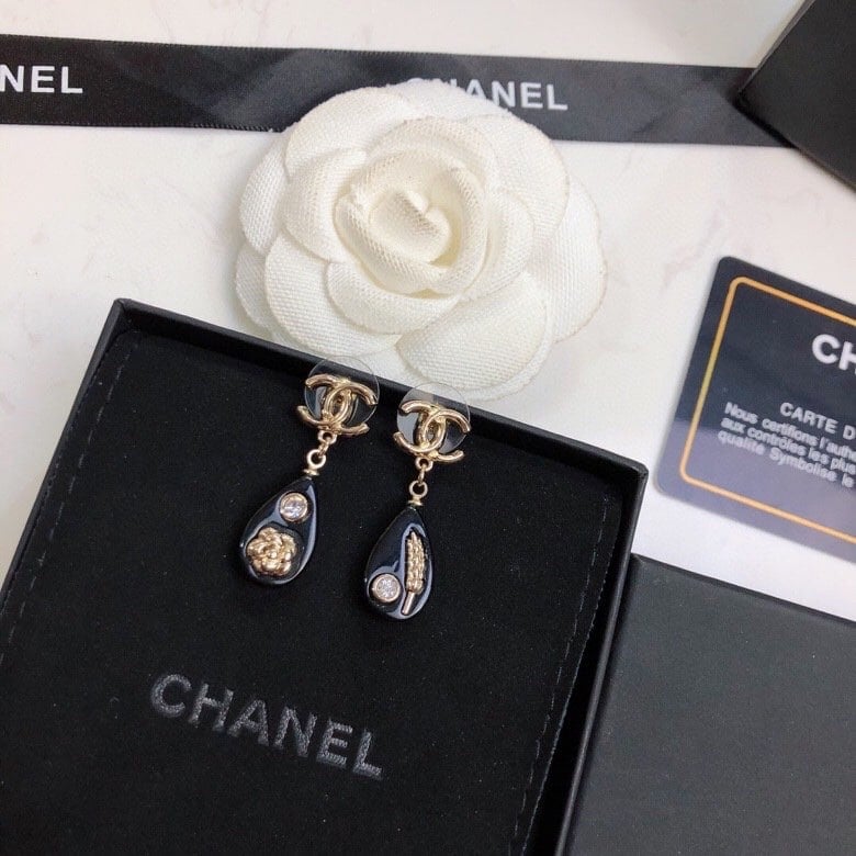 Chanel CC Black Earrings II
