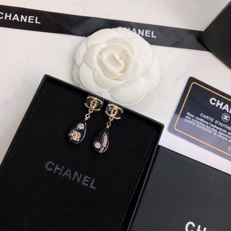Chanel CC Black Earrings II