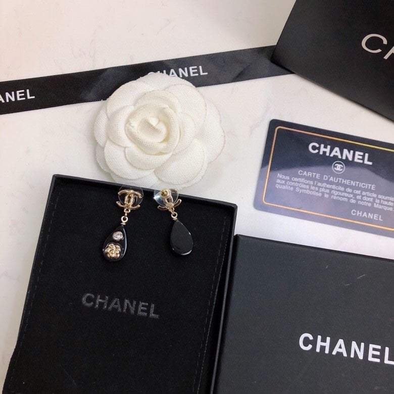 Chanel CC Black Earrings II